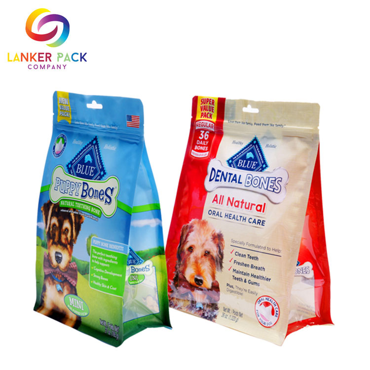 Bolsa de cremallera de plástico reutilizable para alimentos para mascotas a prueba de humedad
