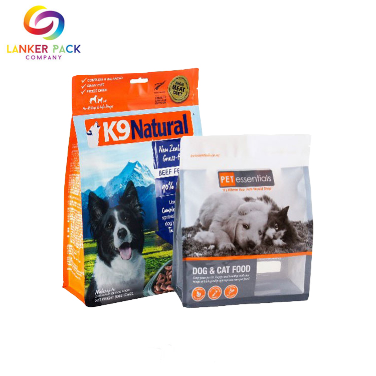 Bolsa de fondo cuadrado laminada multicapa para alimentos para mascotas