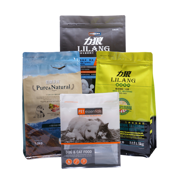 Bolsas de alimentos Bolsa inferior para mascotas de embalaje impresa personalizada