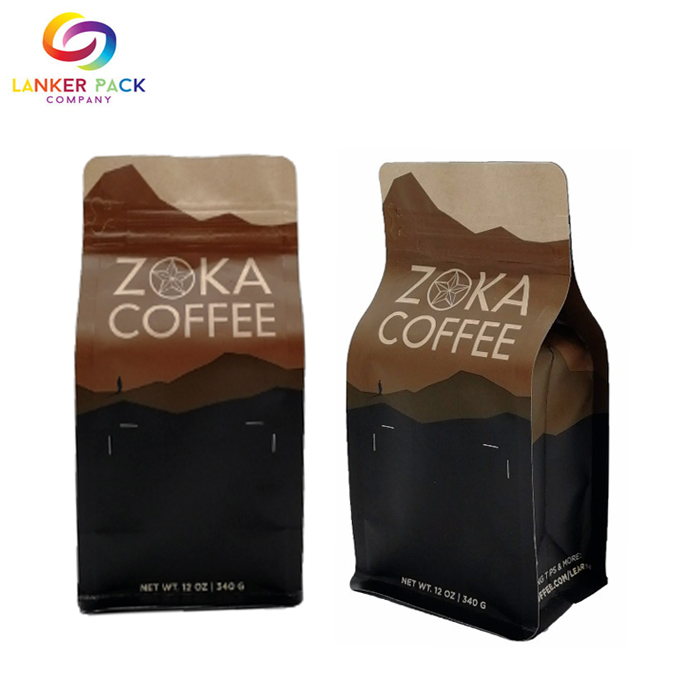 Fondo plano reutilizable personalizado de la bolsa de café de la hoja de aluminio