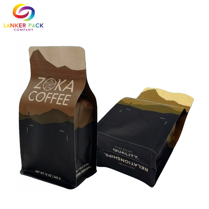 Bolsa de café laminada reutilizable personalizada con válvula